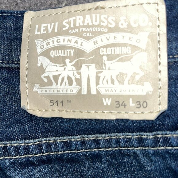Levi's 511 Rare White Label Denim Jeans Men's Size 38 Altered Hem Silver Rivets - Picture 10 of 12